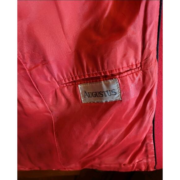 Vintage Augustus Red Wool Blazer Women's Size 10 Classic 1980s Power Jacket - Picture 8 of 14